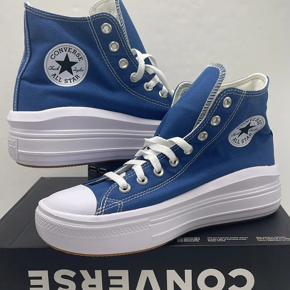 Converse WMNS High-Top Platform Sneakers A09395C CTAS MOVE HI ARMOR BLUE/WHITE